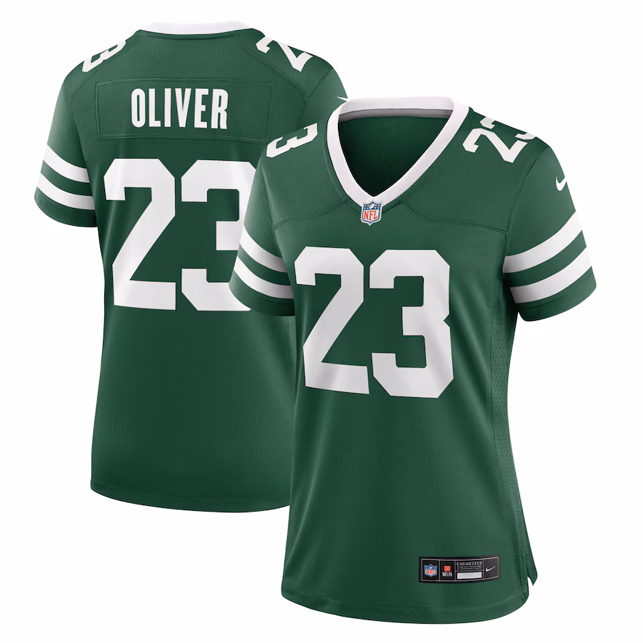 Women's New York Jets Isaiah Oliver Nike Legacy Green Game Jersey - Jersey