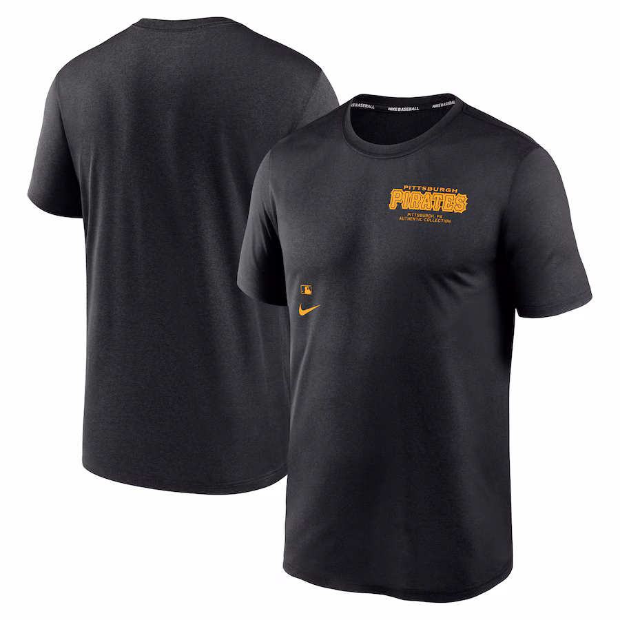 Men's Pittsburgh Pirates Nike Black Authentic Collection Early Work Tri-Blend Performance T-Shirt - Jersey