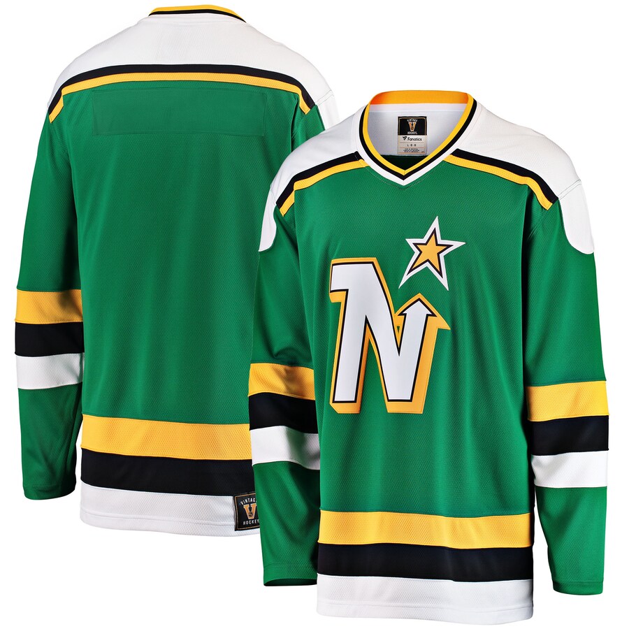 Men's Minnesota North Stars Fanatics Branded Green Premier Breakaway Heritage Blank Jersey - Jersey
