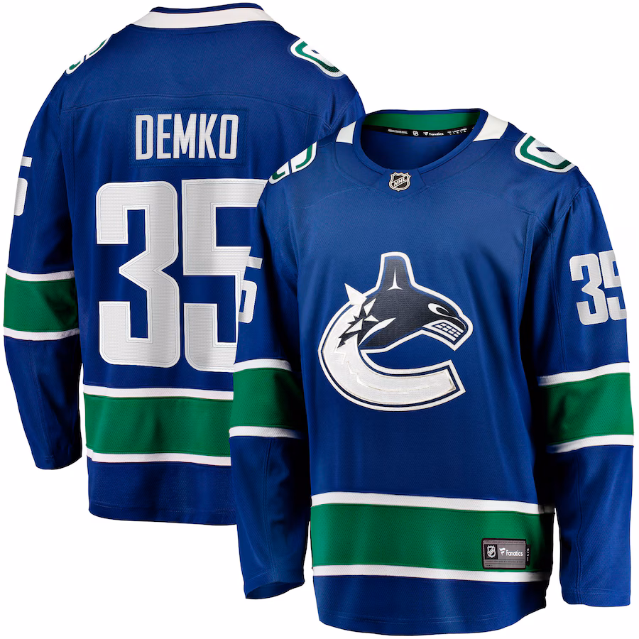 Men's Vancouver Canucks Thatcher Demko Fanatics Blue Home Breakaway Jersey - Jersey