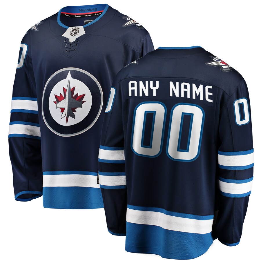 Men's Winnipeg Jets Fanatics Branded Blue Home Breakaway Custom Jersey - Jersey