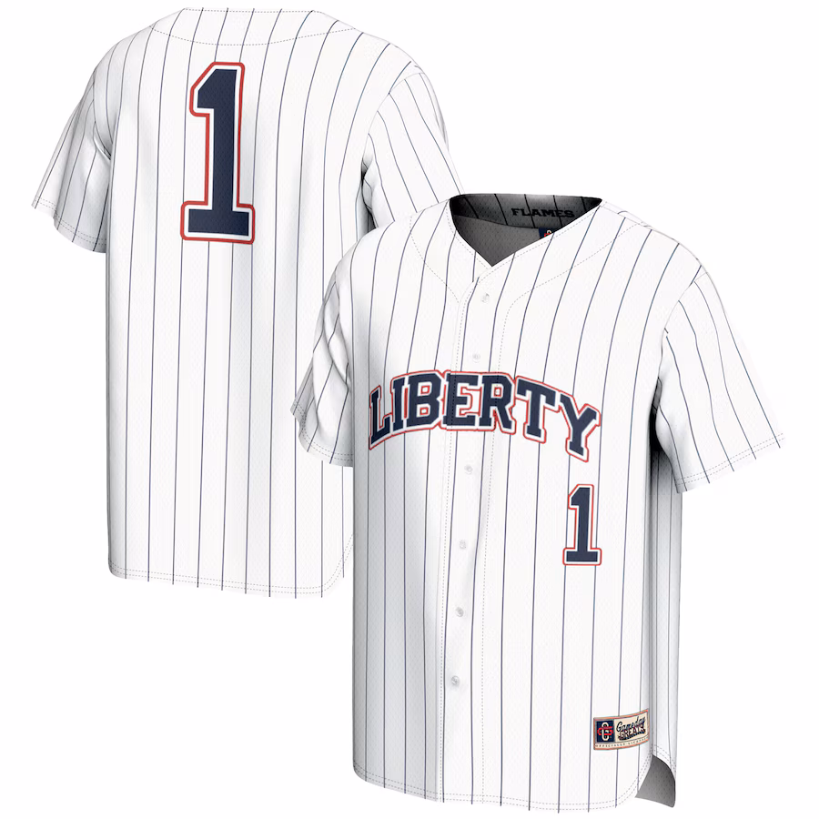 Youth GameDay Greats #1 White Liberty Flames Lightweight Baseball Fashion Jersey - Jersey