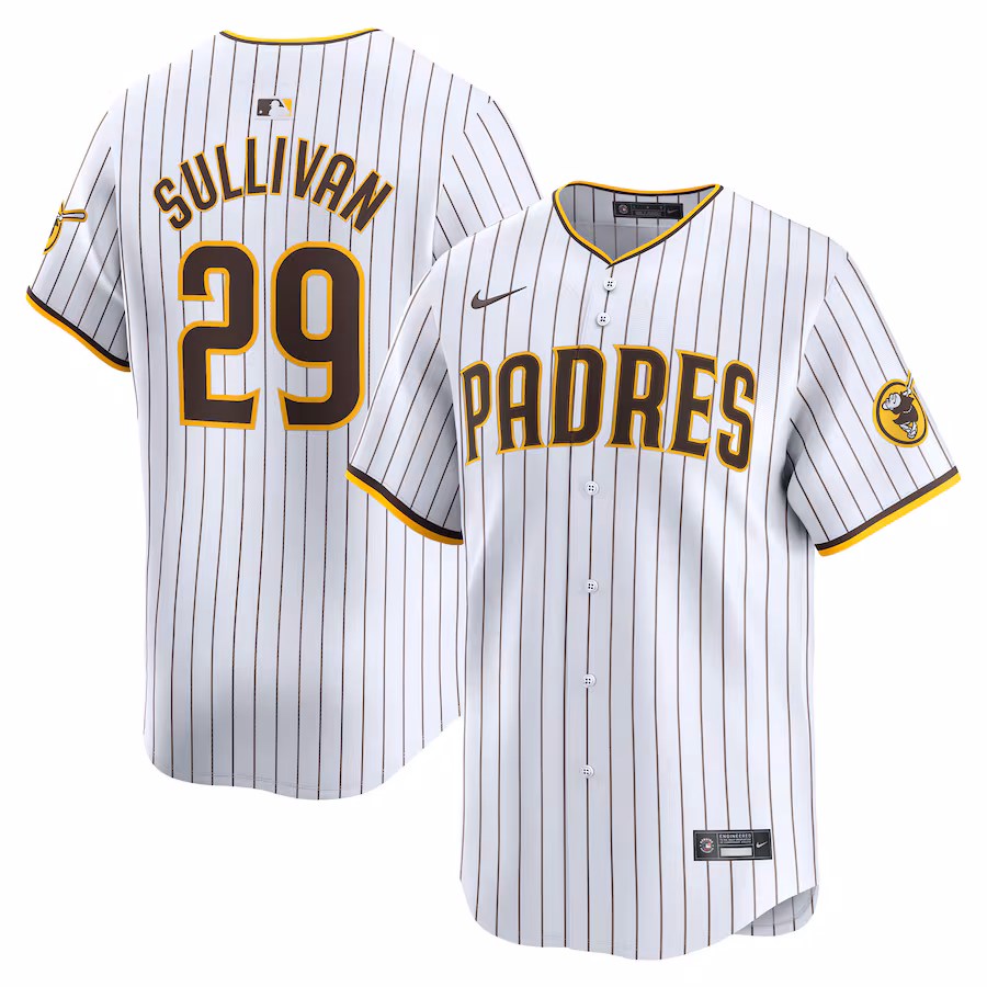 Men's San Diego Padres Brett Sullivan Nike White Home Limited Player Jersey - Jersey