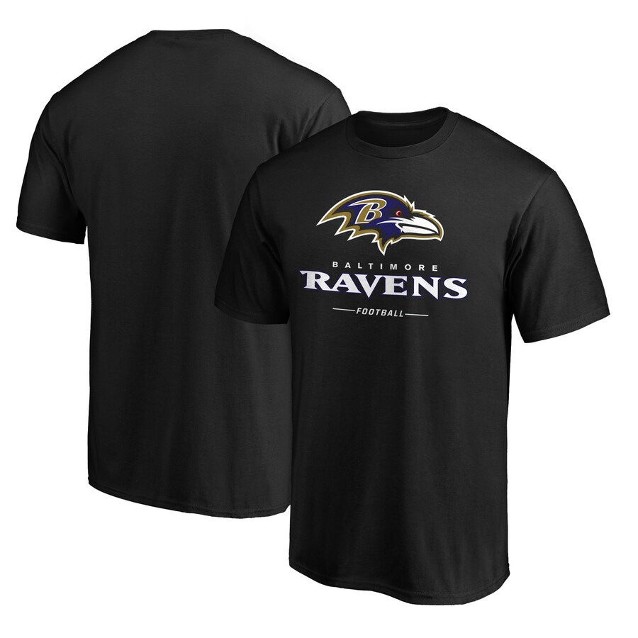 Men's Baltimore Ravens  Black Team Lockup T-Shirt - Jersey