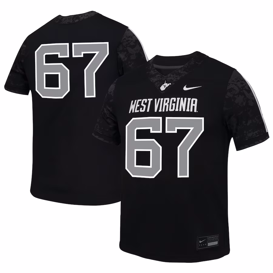Youth Nike #67 Black West Virginia Mountaineers Untouchable Replica Game Jersey - Jersey
