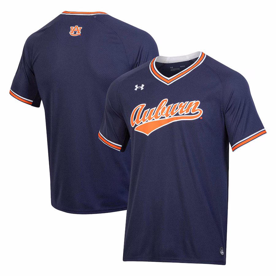 Auburn Tigers Under Armour Softball V-Neck Jersey - Navy - Jersey