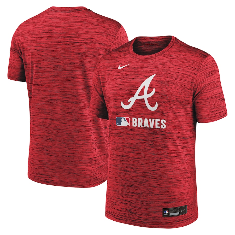 Men's Atlanta Braves Nike Red Authentic Collection Velocity Performance Practice T-Shirt - Jersey