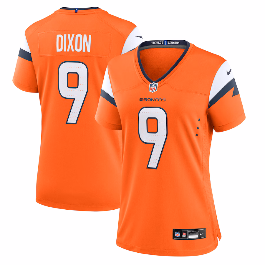 Women's Denver Broncos Riley Dixon Nike Orange Team Game Jersey - Jersey