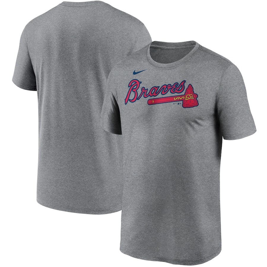 Men's Atlanta Braves Nike Gray Wordmark Legend Performance T-Shirt - Jersey