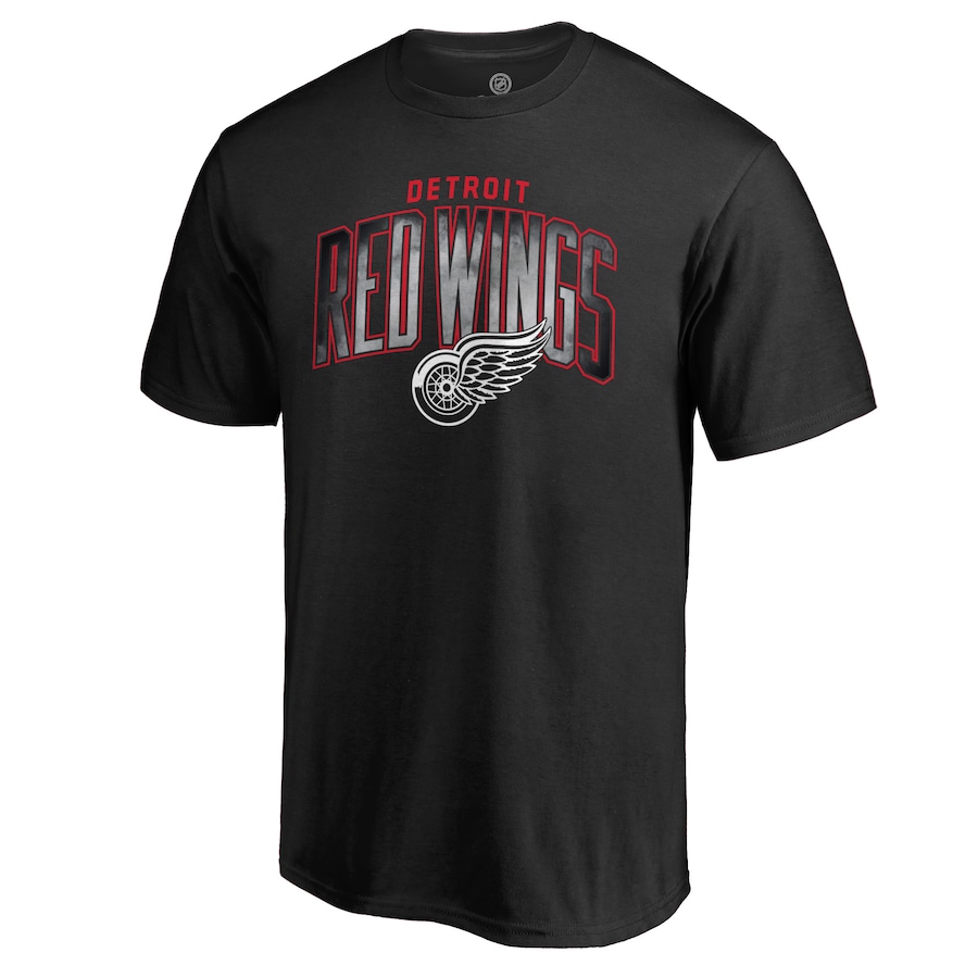 Men's Detroit Red Wings Black Arch Smoke T-Shirt - Jersey