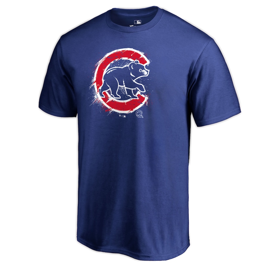Men's Chicago Cubs Royal Splatter Logo T-Shirt - Jersey