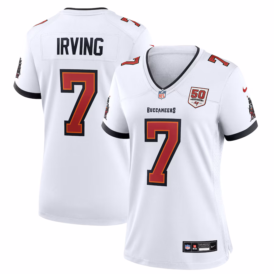 Women's Tampa Bay Buccaneers Bucky Irving Nike White 50th Anniversary Game Jersey - Jersey