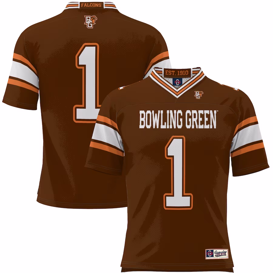 #1 Bowling Green St. Falcons GameDay Greats Endzone Football Jersey - Brown - Jersey