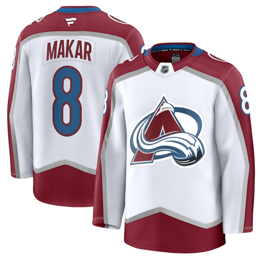 Men's Colorado Avalanche Cale Makar Fanatics White Away Premium Jersey - Jersey