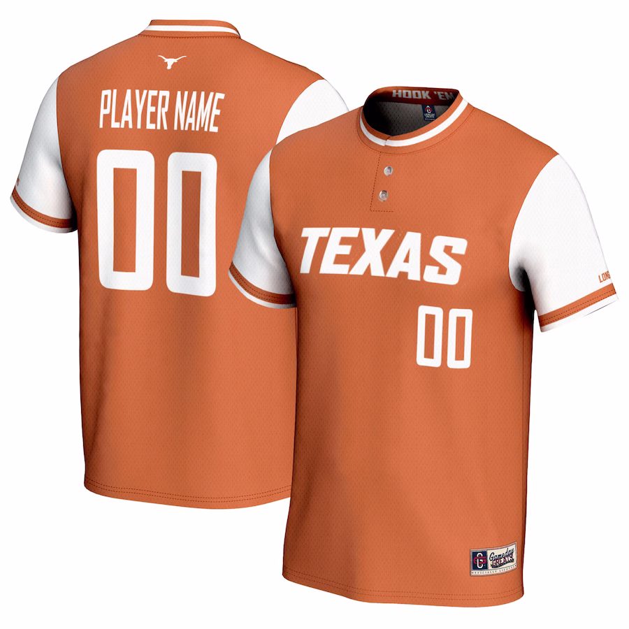 Texas Longhorns GameDay Greats Youth NIL Pick-A-Player Lightweight Softball Jersey - Texas Orange - Jersey
