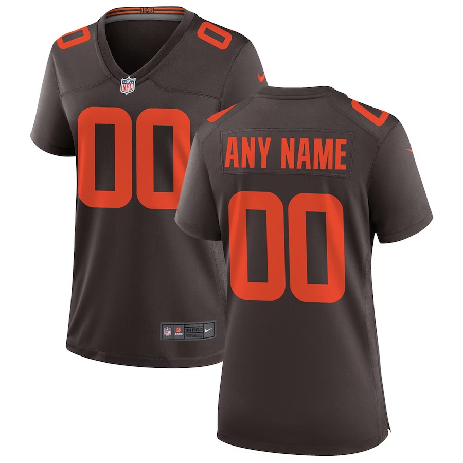 Women's Cleveland Browns Nike Brown Alternate Custom Game Jersey - Jersey
