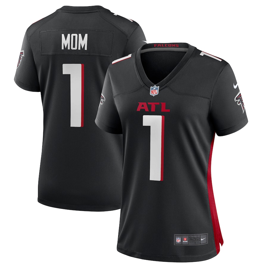 Women's Atlanta Falcons Number 1 Mom Nike Black Game Jersey - Jersey