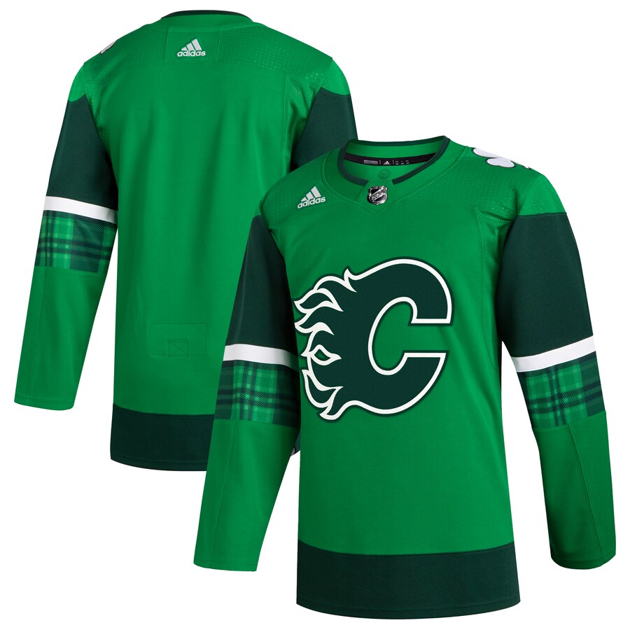 Men's Calgary Flames  adidas Kelly Green 2023 St. Patrick's Day Primegreen Authentic Jersey - Jersey