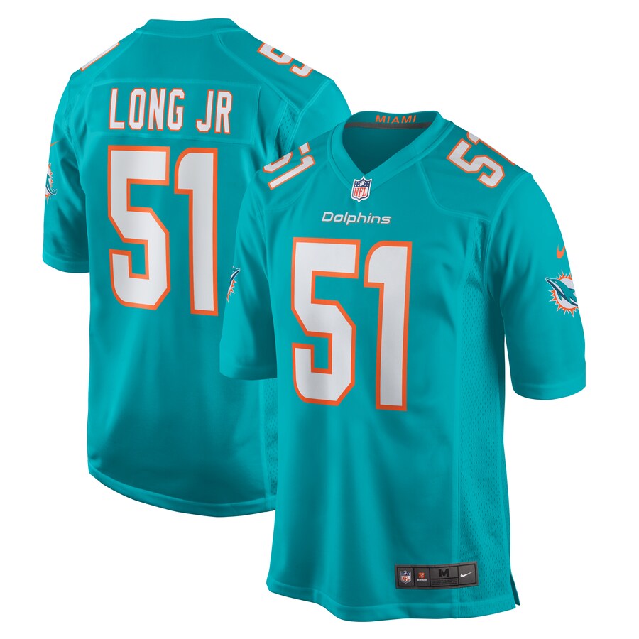 Men's Miami Dolphins David Long Jr. Nike Aqua Game Jersey - Jersey