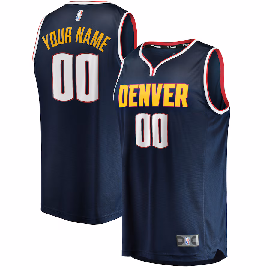 Men's Denver Nuggets Fanatics Navy 2018/19 Fast Break Custom Replica Jersey - Icon Edition - Jersey