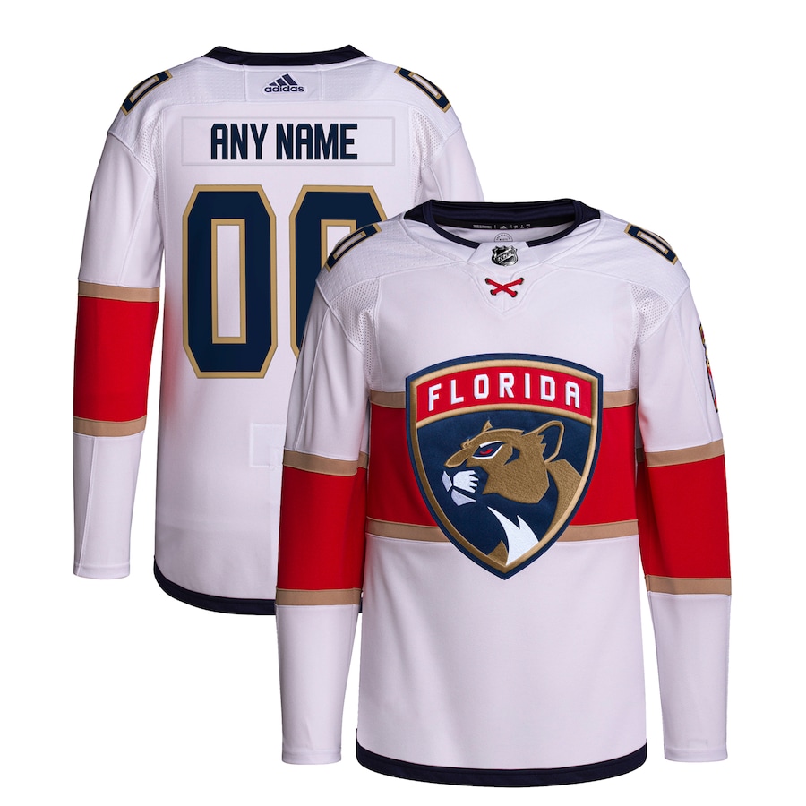 Men's Florida Panthers adidas White Away Primegreen Authentic Custom Jersey - Jersey