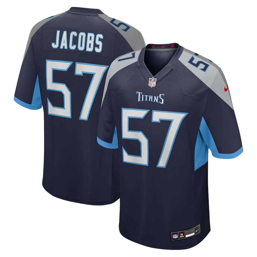Men's Tennessee Titans Curtis Jacobs Nike Navy Team Game Jersey - Jersey