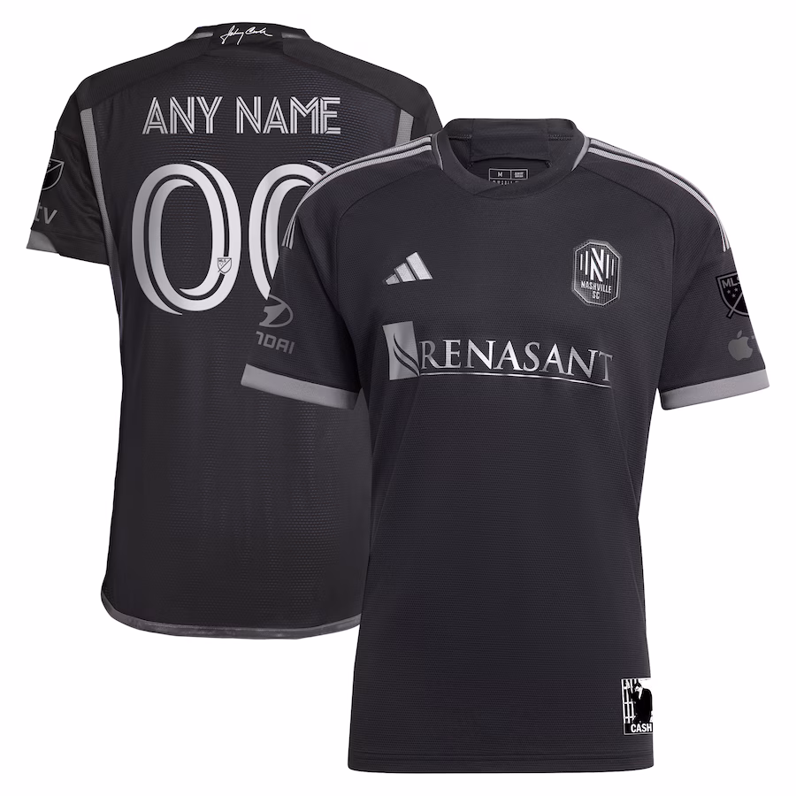 Men's Nashville SC adidas Black 2023 Man In Black Kit Authentic Custom Jersey - Jersey