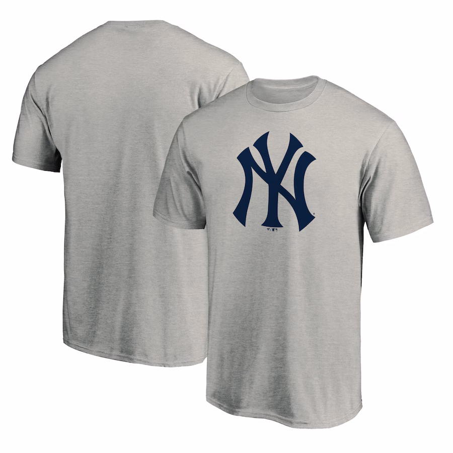 Men's New York Yankees Ash Secondary Color Primary Logo 2 T-Shirt - Jersey