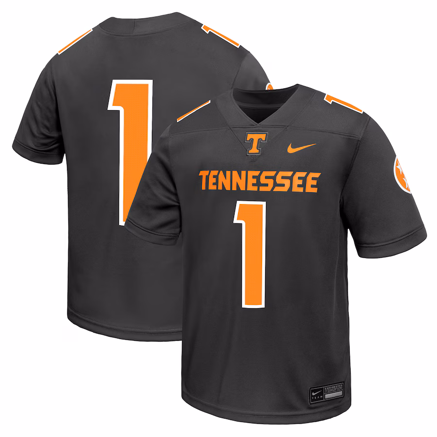 #1 Tennessee Volunteers Nike Youth Alternate Game Jersey - Anthracite - Jersey