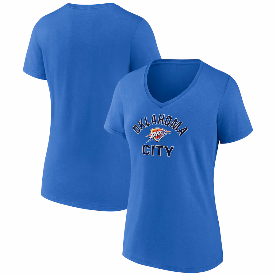 Women's Oklahoma City Thunder Blue Overtime Team V-Neck T-Shirt - Jersey