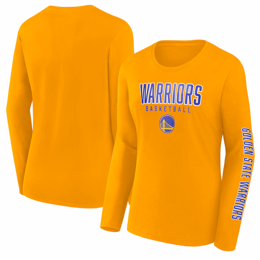 Women's Golden State Warriors Fanatics Gold Top Baller Long Sleeve T-Shirt - Jersey