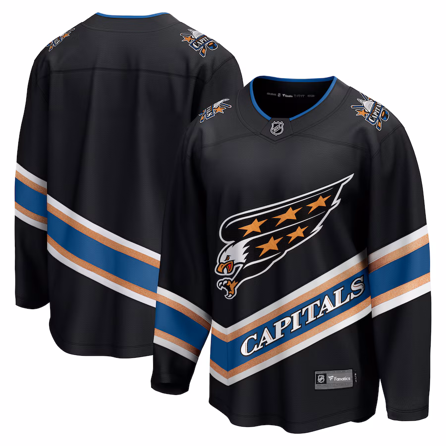 Men's Washington Capitals Fanatics Black Alternate 50th Anniversary Breakaway Jersey - Jersey