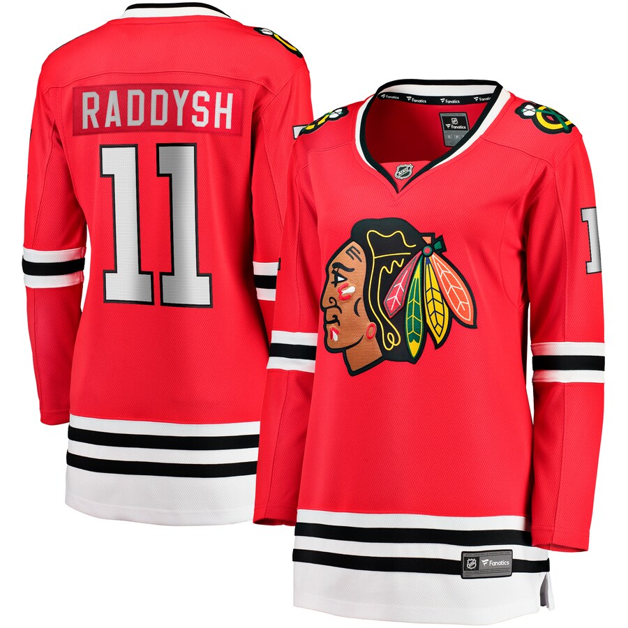 Women's Chicago Blackhawks Taylor Raddysh Fanatics Branded Red Home Breakaway Player Jersey - Jersey
