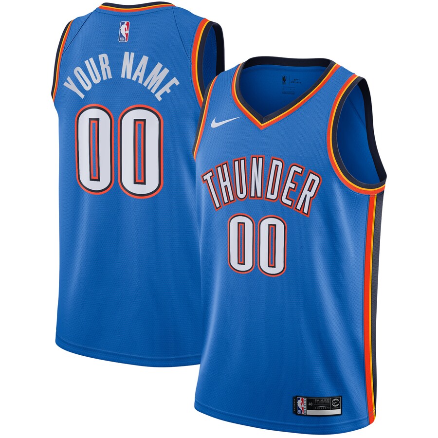 Men's Oklahoma City Thunder Nike Blue Custom Swingman Jersey - Icon Edition - Jersey