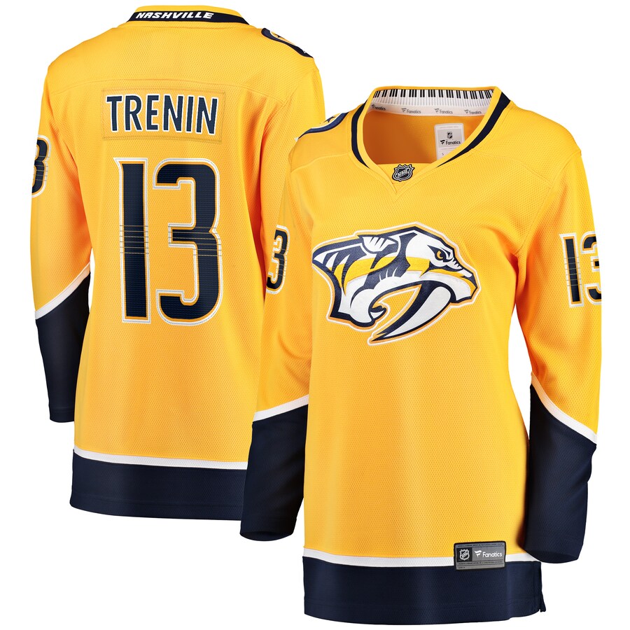 Women's Nashville Predators Yakov Trenin Fanatics Branded Gold Home Breakaway Player Jersey - Jersey