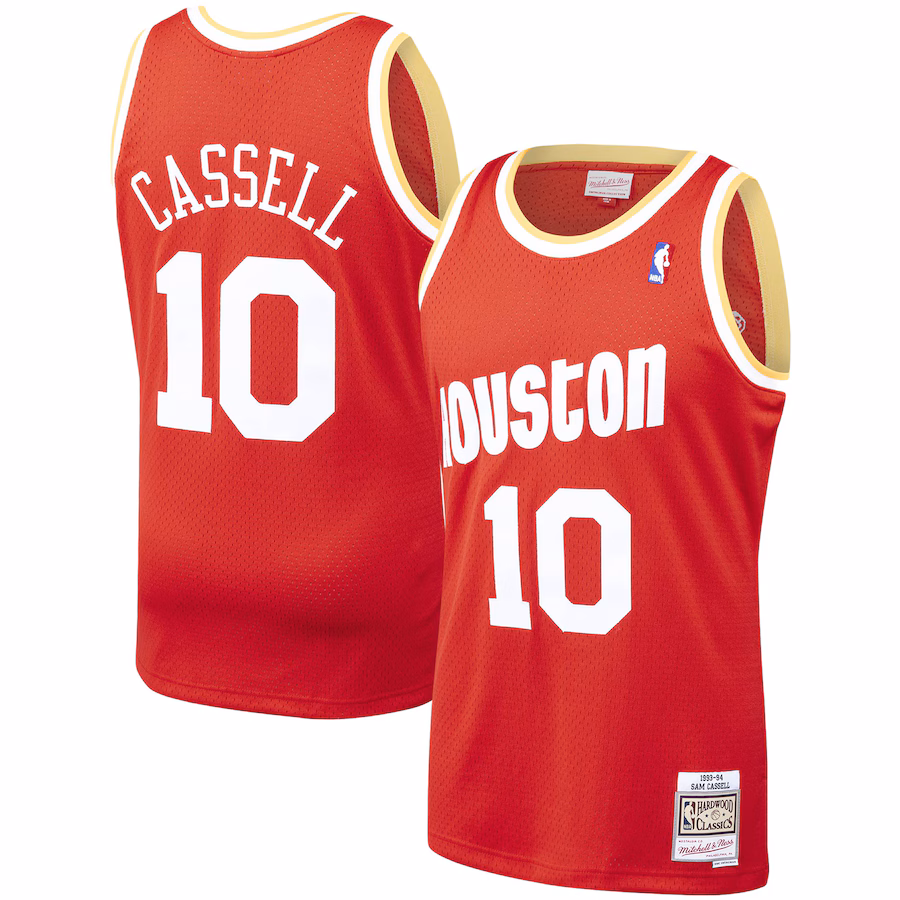 Men's Houston Rockets Sam Cassell Mitchell & Ness Red 1993/94 Hardwood Classics Swingman Jersey - Jersey