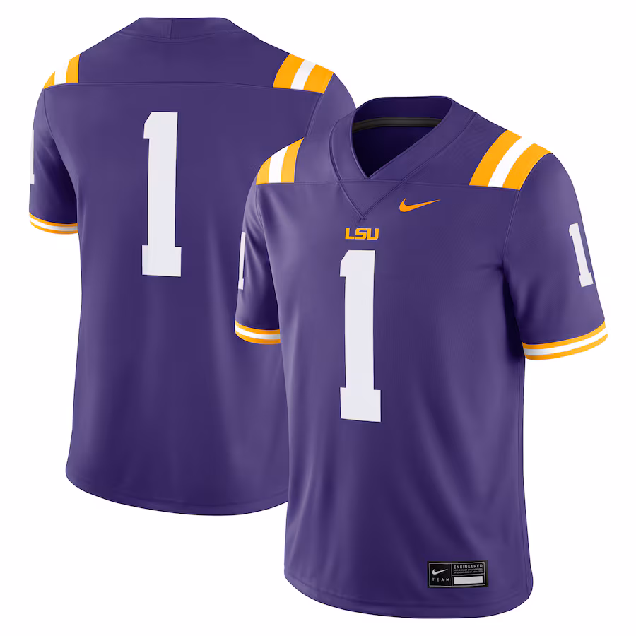 Men's Nike #1 Purple LSU Tigers Game Jersey - Jersey