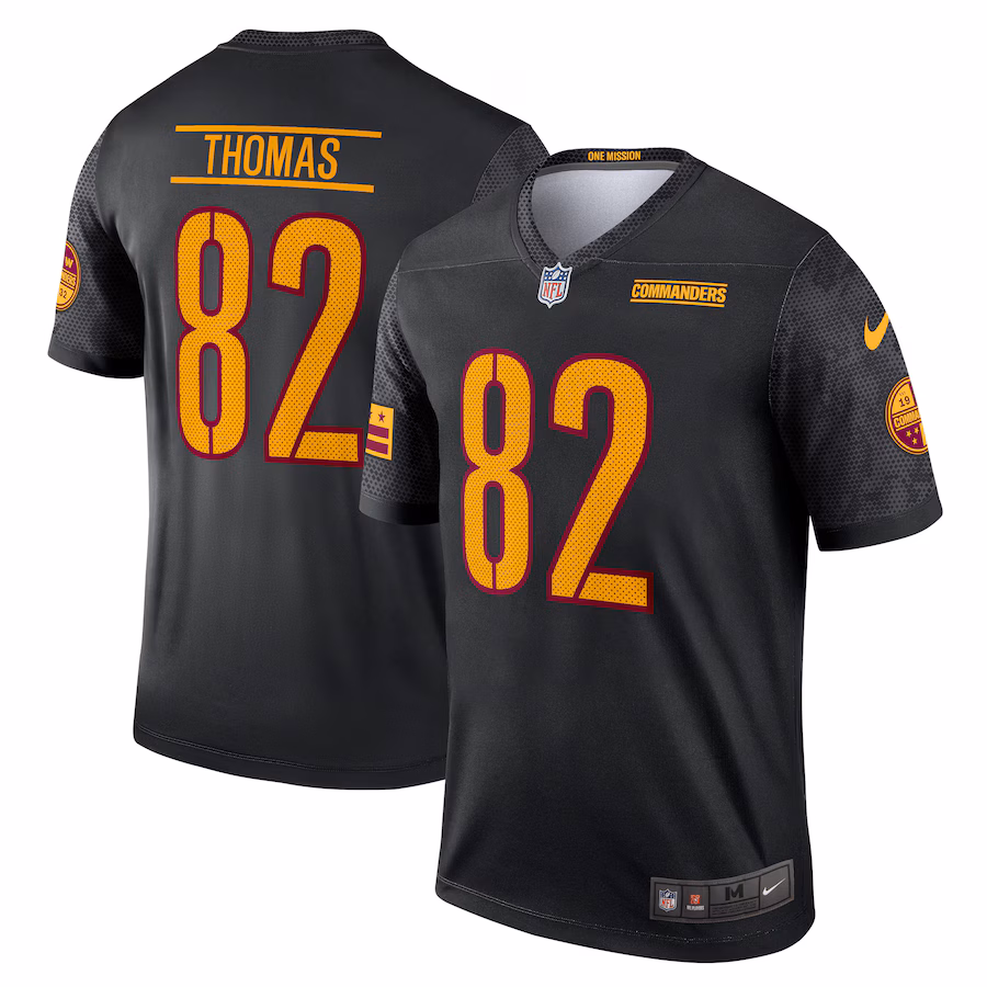 Men's Washington Commanders Logan Thomas Nike Black Alternate Legend Player Performance Top - Jersey