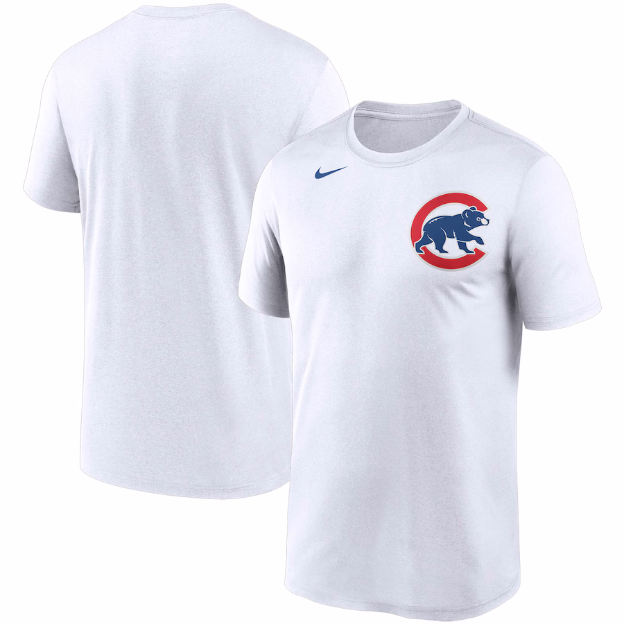 Men's Chicago Cubs Nike White Wordmark Legend Performance T-Shirt - Jersey