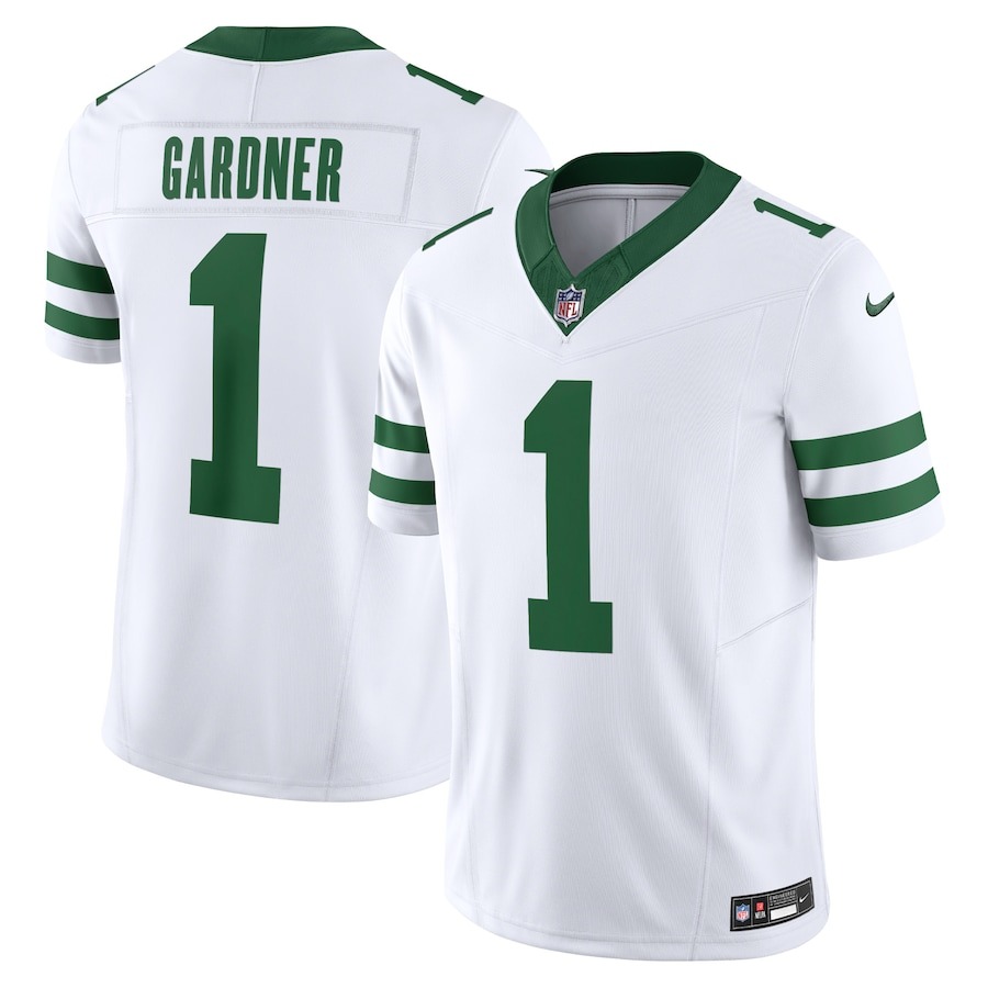 Men's New York Jets Ahmad Sauce Gardner Nike Legacy White Vapor F.U.S.E. Limited Jersey - Jersey
