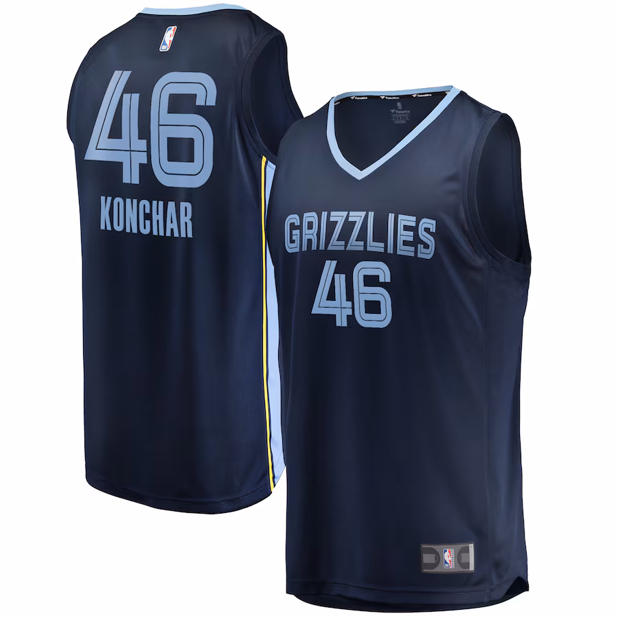 Men's Memphis Grizzlies John Konchar Fanatics Navy Fast Break Replica Jersey - Icon Edition - Jersey