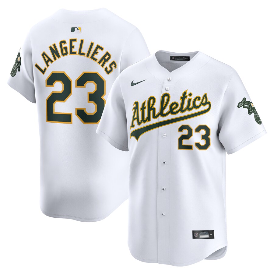 Men's Oakland Athletics Shea Langeliers Nike White Home Limited Player Jersey - Jersey