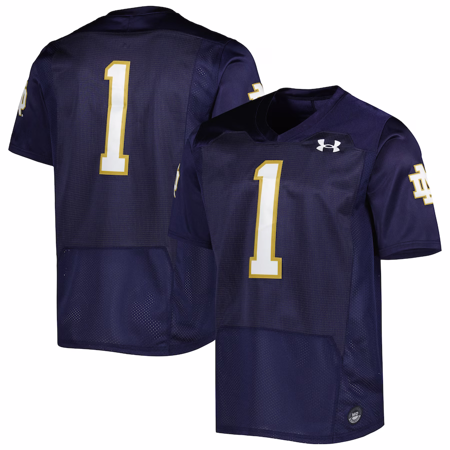 #1 Notre Dame Fighting Irish Under Armour Premier Limited Jersey - Navy - Jersey