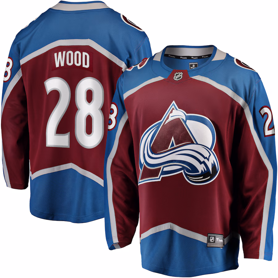 Men's Colorado Avalanche Miles Wood Fanatics Maroon Home Breakaway Jersey - Jersey