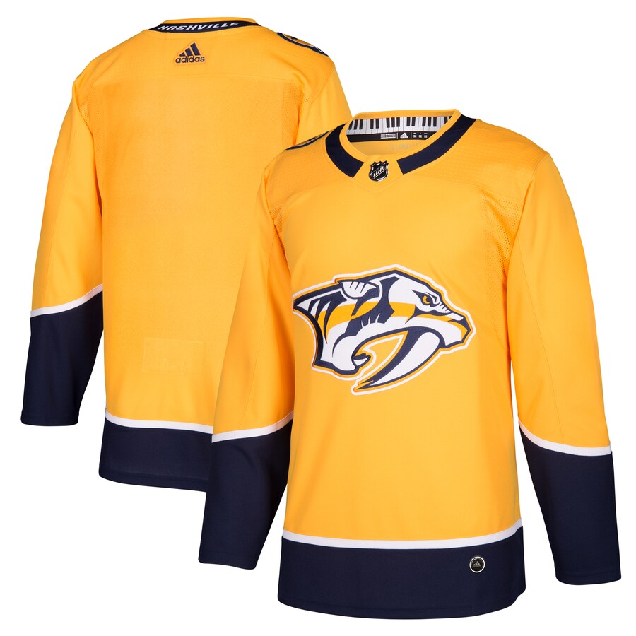 Men's Nashville Predators adidas Gold Home Authentic Blank Jersey - Jersey