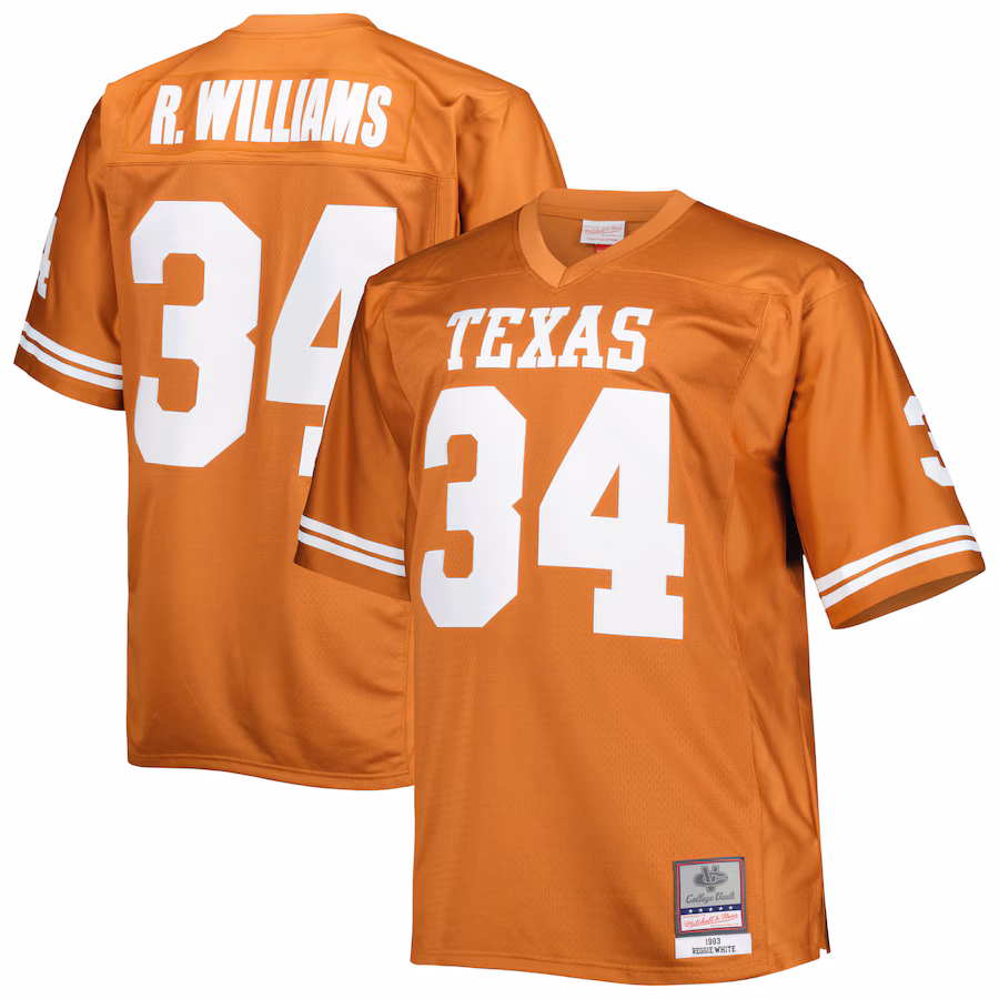 Men's Mitchell & Ness Ricky Williams Texas Orange Texas Longhorns Big & Tall Throwback Jersey - Jersey