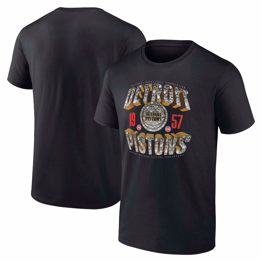 Men's Detroit Pistons Fanatics Black Quick Strides T-Shirt - Jersey
