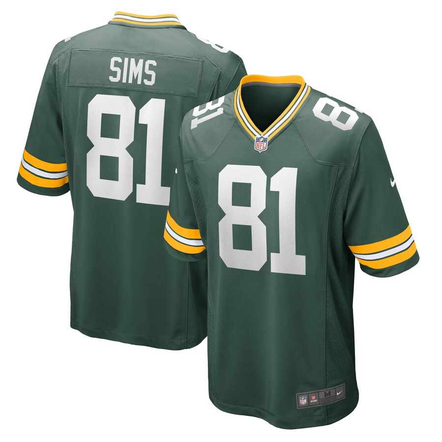 Men's Green Bay Packers Ben Sims Nike  Green Team Game Jersey - Jersey