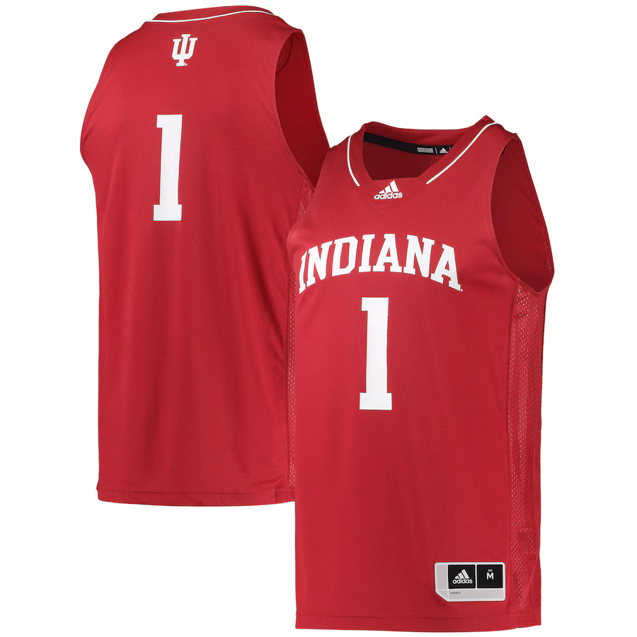 Men's adidas #1 Crimson Indiana Hoosiers Team Swingman Basketball Jersey - Jersey