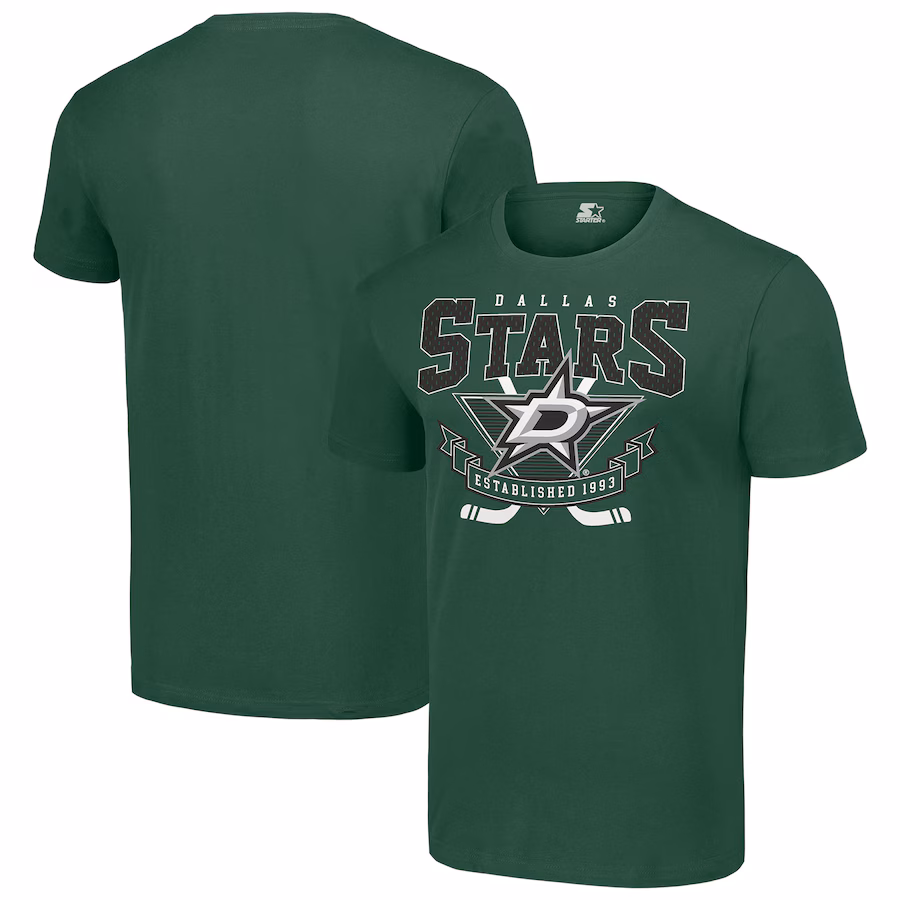 Men's Dallas Stars Starter Green Team Logo Graphic T-Shirt - Jersey